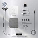 TaoTronics Active Noise Cancelling Headphones, Wired Earbuds in Ear Stereo Awareness Monitor Earphones with Microphone and Remote (15 Hours Playtime, 3.5mm Jack, Premium Aluminum Matte Black)