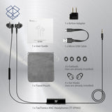 TaoTronics Active Noise Cancelling Headphones, Wired Earbuds in Ear Stereo Awareness Monitor Earphones with Microphone and Remote (15 Hours Playtime, 3.5mm Jack, Premium Aluminum Matte Black)