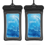 Floating Waterproof Phone Pouch, 100ft IPX8 Waterproof Case Compatible for iPhone XS Max/XR/X/8/8P/7/7P Galaxy up to 6.5", Lanyard Dry Bag for Snorkeling Pools Beach Kayaking Travel Bath(2 Pack Black)