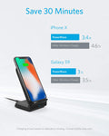 Anker PowerWave Fast Wireless Charger Stand, Qi-Certified, 7.5W Compatible iPhone XS Max/XR/XS/X/8/8 Plus, 10W Charges Galaxy S9/S9+/S8/S8+/Note 8, and 5W Charges All Qi-Enabled Phones (No AC Adapter)