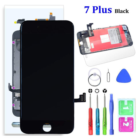 SZRSTH Compatible with iPhone 7 Plus Screen Replacement Black 5.5 Inch LCD Display with 3D Touch Screen Digitizer Frame Full Assembly Include Full Free Repair Tools Kit+Instruction+Screen Protector