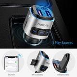 FM Transmitter, Nulaxy V4.2 Bluetooth FM Transmitter, Wireless FM Radio Car Bluetooth Adapter with QC3.0 Quick Charge, Support USB Drive, TF Card, Hands-Free Talking, Activate Siri/Google Now - NX08