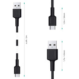 AUKEY USB C Charging Cable [ 6ft 2-Pack ] USB C Cable to USB A Braided Nylon Fast Charger Cord for Samsung Galaxy Note 9 8 S10 S10+ S10e S9 S8 + Fold Cord, LG V30 G6, HTC U11, Nintendo Switch, Pixel