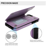 iPhone 7 Card Holder Case, iPhone 8 Wallet Case Embossed Butterfly Slim Folio Leather Cover Shockproof Shell with Credit Card Slot Protective Skin for iPhone 7 & 8, Purple