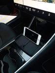 Car Anti-Slip Durable Silicone Universal Fit Compatible Tesla Model S Model X Model 3 Container Dashboard Pad Storage Mat, Cell Phone Holder, Sun Glasses Stand,GPS Navigation Holder,Cards pad (Black)