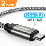 USB-C Cable Fast Charging (USB 3.0) (2 Pack/3.3FT),Ainope USB-A to USB-C Charger Cable,Durable Braided Armor Cord Compatible Samsung Galaxy Note 9 8 S9 S8 S8 Plus S10 S10 Plus,LG V30,V20,G6,G5