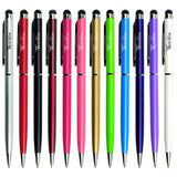 Teviwin 2 in 1 Slim Capacitive Stylus & Ballpoint Pen for Universal Touch Screens Devices, iPhone 6 Plus, iPad, Tablets, Samsung Galaxy (12 Colors/ Pieces)