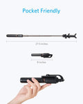 Anker Bluetooth Selfie Stick, Extendable and Tripod Stand Selfie Stick with Wireless Remote for iPhone XR/XS/X/8/8 Plus/7/7 Plus/Se/6s/6/6 Plus, Galaxy S9/S8/S7/S6, Android, GoPro, More