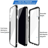 Eabuy Galaxy S10 Plus Case, 360° Full Body Transparent Tempered Glass with Magnetic Adsorption Metal Bumper Case Cover for Samsung Galaxy S10 Plus Black