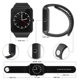 Smart Watch,Bluetooth Smartwatch Touch Screen Wrist Watch with Camera/SIM Card Slot,Waterproof Smart Watch Sports Fitness Tracker Android Phone Watch Compatible with Android Phones Samsung (Black)