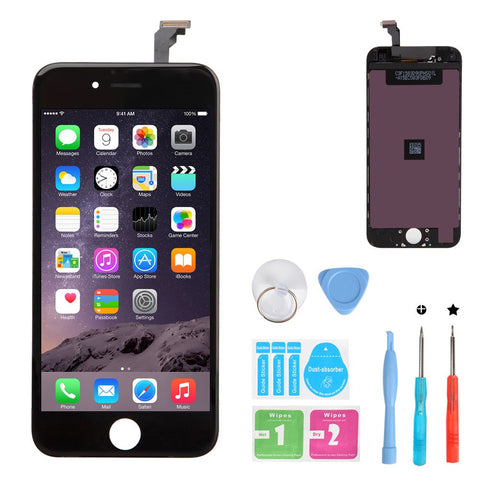 HSX_Z iPhone 6 LCD Screen Replacement Black, Digitizer Display Retina Touch Screen Glass Frame Assembly for iPhone 6 - Black