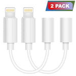 (2 Pack) Maserus Aux Adapter Lighting to 3.5mm Headphones/Earbuds Jack Adapter Adaptor Aux Cable Earphones/Headsets Converter Accessories Compatible with iPhone XS/XR/X/8/8 Plus/7/7 Plus/ipad