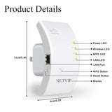300Mbps WiFi Range Extender Signal Booster Wireless Repeater with Ethernet Port WPS Function Plug and Play, 2 in 1 Repeater/Access Point Mode, Build-in Antennas with High Speed, Work with Any Router