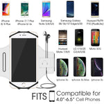 VUP Cell Phone Armband for Workout Biking Walking for iPhone X 8 Plus 8 7 Plus 7 6 Plus 6 6S, Galaxy S8 S7 S5, Google Pixel, Adjustable Reflective Band Running Armand with Key Holder(Silver)