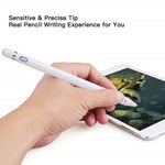 Active Stylus Pen for Touch Screens, Rechargeable 1.5mm Fine Point Smart Pencil Digital Stylus Pen Compatible with iPad and Most Tablet by Viceting (White)