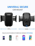 Mpow 086 Upgraded Air Vent Car Phone Mount, 3-Level Adjustable Clamp, 360 Degree Rotation Phone Holder Compatible with iPhone, Galaxy Note, Nexus 6, Smartphones Under 6 inch