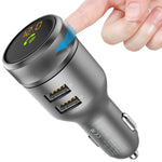 Bluetooth FM Transmitter for Car, PERBEAT Wireless Radio Adaptor Car Kit (One Knob Rotating Design) with Hands-Free Calling, 5V/2.4A&1A Dual USB Charging Ports