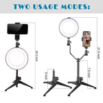 6" Selfie Ring Light with Tripod Stand & Cell Phone Holder for Live Stream/Makeup, Mini Led Camera Ringlight for YouTube Video/Photography Compatible with iPhone Xs Max XR Android (6 inch-V)
