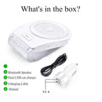 Bluetooth Speakers for Car Motion AUTO-ON, Wireless in-car Speakerphone, Bluetooth 4.1 Hands-Free Visor Car Kit Stereo Music Receiver for Safely Driving with Siri, Google Assistant Voice Command