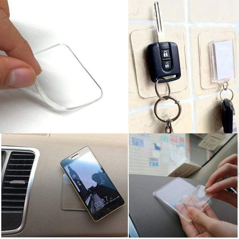 Efaster 8 Pcs/ 4 Pcs Grip Sticky Anti Slip Pads New Kitchen Car Holder Super Easy Gripping Pad PU Gel Pad Sticker Non Slip Super Sticky Pad (16 Pcs)