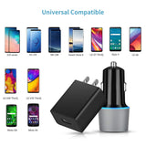 USB C Fast Charger Kit, Compatible Samsung Galaxy S9/S9 Plus/S10/S10+/S10e/S8/S8 Plus/Note 9/Note 8, Quick Charge 3.0 Charger Set, Dual USB Rapid Car Charger + Wall Charger with 2 Type C Cords 3.3ft