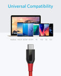 Anker Powerline+ USB-C to USB-A [10ft], Double-Braided Nylon Fast Charging Cable, for Samsung Galaxy S10/ S9 / S9+ / S8 / S8+ / Note 8, iPad Pro 2018, MacBook, LG V20 / G5 / G6, and More(Red)