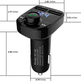 Handsfree Call Car Charger,Wireless Bluetooth FM Transmitter Radio Receiver&Mp3 Music Stereo Adapter,Dual USB Port Charger Compatible for All Smartphones,Samsung Galaxy,LG,HTC,etc.
