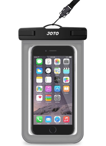 JOTO Universal Waterproof Pouch Cellphone Dry Bag Case for iPhone Xs Max XR XS X 8 7 6S Plus, Samsung Galaxy S9/S9 +/S8/S8 +/Note 8 6 5 4, Pixel 3 XL Pixel 3 2 HTC LG Sony Moto up to 6.0" –Grey