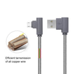 Micro USB Cable, CTREEY 90 Degree 3 Pack 10FT Long Premium Nylon Braided Android Fast Charger USB to Micro USB Charging Cable for Samsung Galaxy S7 Edge/S6/S5, Note 5/4/3 (3 Pack 10FT Grey)