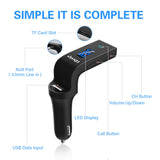 FM Transmitter, LDesign Bluetooth Wireless in-Car FM Radio Adapter Car Kit with Hand Free Call | Stereo 4 Modes Music Play | TF Card &U-Disk Reading Applicable for All Smart Phones -Black