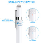 MEKO 1.6mm Fine Tip Active Digital Stylus Pen with Universal Fiber Tip 2-in-1 Perfect for Drawing and Handwriting Compatible with Apple iPad iPhone and Andriod Touchscreen Cellphones, Tablets-White