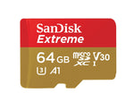 SanDisk Extreme 64GB microSD, microSDHC, microSDXC, 4K UHD- SDSQXA2-064G-GN6MA, A1/A2