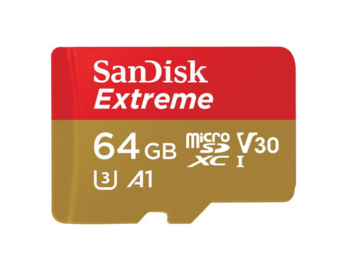 SanDisk Extreme 64GB microSD, microSDHC, microSDXC, 4K UHD- SDSQXA2-064G-GN6MA, A1/A2