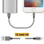 Short iPhone Cable iPhone Charging Cable 4Pack 1FT Braided iPhone Charger Cable Fast Charge and Data Sync Cord for Phone X 8 7 6S 6 Plus Pad 2 3 4 Mini, Pad Pro Air, Pod Nano Touch(Black)