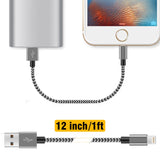 Short iPhone Cable iPhone Charging Cable 4Pack 1FT Braided iPhone Charger Cable Fast Charge and Data Sync Cord for Phone X 8 7 6S 6 Plus Pad 2 3 4 Mini, Pad Pro Air, Pod Nano Touch(Black)