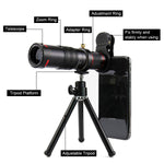 Cell Phone Camera Lens,Phone Photography Kit-Flexible Phone Tripod +Remote Shutter +4 in 1 Lens Kit-High Power 22X Monocular Telephoto Lens, Fisheye, Macro & Wide Angle Lens for Smartphone