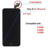 for iPhone 6 Digitizer Screen Replacement Black - Ayake 4.7'' Full LCD Display Assembly with Home Button, Front Facing Camera, Earpiece Speaker Pre Assembled and Repair Tool Kits