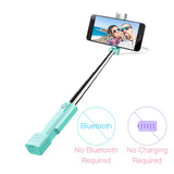 Mini Selfie Stick, atongm Cell Phone Selfie Sticks Extendable Mini All in One Wire Selfie Stick for Cellphone(iPhone, Android) (Blue)