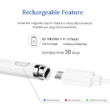 Active Stylus Pen for Touch Screens, Rechargeable 1.5mm Fine Point Smart Pencil Digital Stylus Pen Compatible with iPad and Most Tablet by Viceting (White)