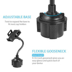 Marrrch Car Phone Mount,360 Degree [Adjustable Distance] Cup Car Phone Holder Compatible with iPhone Xs/XS MAX/XR/X/8/8Plus/7/7Plus, Galaxy S7/S8/S9, Google Nexus, Huawei and More (Black)