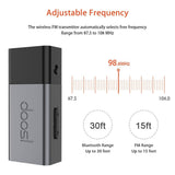 Doosl Bluetooth FM Transmitter Universal Wireless in-Car aux Car Radio Transmitter Adapter FM Modulator Music Player with 700mAh Li-Polymer Battery Rechargeable