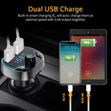 Comsoon Bluetooth FM Transmitter for Car, [Compact Design] Wireless Radio Receiver Adapter Kit with Hands-Free Calling, Dual USB Charger 5V/2.4A & 1A, Support TF/SD Card, USB Disk