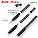 MEKO (2nd Generation) [2 in 1 Precision Series] Disc Stylus Pen for iPhone, iPad Pro/Mini/Air, Samsung Galaxy Note and All Touch Screen Devices Bundle with 6 Replacement Tips,Pack of 2(Black/Black)