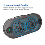 Besign BK06 Bluetooth 5.0 in-car Speakerphone with Visor Clip, Wireless Car Kit for Hands-Free Talking & Music Streaming, Connects with Siri & Google Assistant, Auto On Off, Dual 2W Speakers