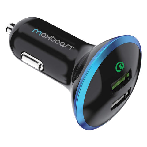 Quick Charge 2.0 Car Charger, Maxboost 30W USB Car Charger 2.4A with QC 2.0 MicroUSB Cable for Samsung Galaxy S9 S8 Plus/S7/S6/Edge/Note 5 8,HTC,LG G6 G5,Nexus 5X 6P, iPhone X 8 7 6 6S,iPad and More