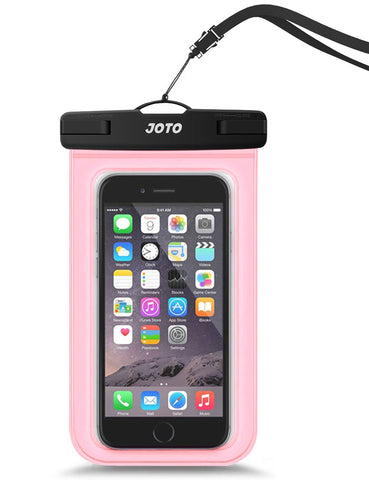 JOTO Universal Waterproof Pouch Cellphone Dry Bag Case for iPhone Xs Max XR XS X 8 7 6S Plus, Samsung Galaxy S9/S9 +/S8/S8 +/Note 8 6 5 4, Pixel 3 XL Pixel 3 2 HTC LG Sony Moto up to 6.0" –Clearpink