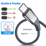USB Type C Cable,Sweguard 3-Pack (3.3ft+6.6ft+10ft) USB A to USB-C Fast Charger Nylon Braided Cord for Samsung Galaxy S8 S9 S10 Plus Note 9 8,Google Pixel 2 3 XL,LG G7 V20 V30,Moto Z3 Z4 Z Z2(Grey)