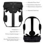 AOGUERBE VR Headset, VR Goggles Box Virtual Reality Headset Bluetooth Controller 3D VR Glasses for TV Movies Video Games with iPhone Xs XR X 8 7 6/Plus, for Samsung s9 s8 s6 4.0-6.0 in Screen - Black