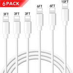 CovertSafe iPhone Charger, MFi Certified Charging Cable, 5 Pack 3FT 3FT 6FT 6FT 9FT Charger Cord Charging Cable Charger Compatible with iPhone Xs MAX XR X 8 8 Plus 7 7 Plus 6s 6s Plus 6 6 Plus and Mo
