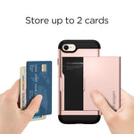 Spigen Slim Armor CS iPhone 7 Case / iPhone 8 Case with Slim Dual Layer Wallet Design and Card Slot Holder for Apple iPhone 7 (2016) / iPhone 8 (2017) (Rose Gold)